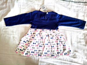 Cute Bow Print Baby Girl Dress