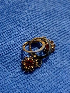 Vintage Red Gemstone Earrings
