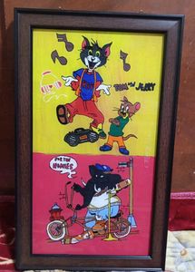 Colorful Cartoon Glass Painting.