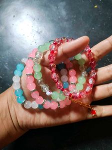 Stackable Beaded Bracelets with Charm