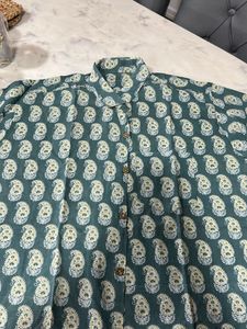 Pure 100% Cotton Mulmul Men's Paisley Print Shirt