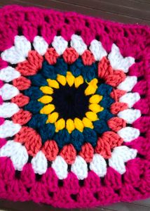 Handmade Crochet Granny Square Scarf