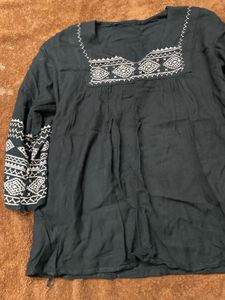 Embroidered Bohemian Tunic Top 🦋