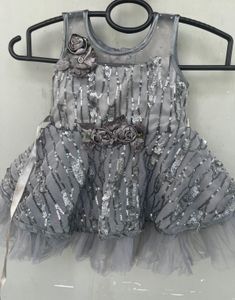 Sparkly Grey Baby Girl Dress