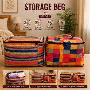 💝✨Colorful Patchwork Storage Bags (Set of 2)
