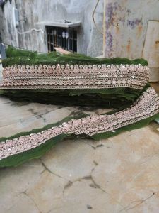 Embroidered Green Lace Border