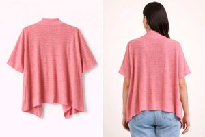 Coral Knit Open Front Cardigan