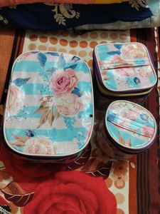 Floral Print Cosmetic Pouches Set