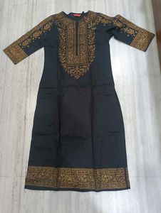 Elegant Black Kurta with Gold Embroidery