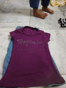 Floral Denim Free one tishart