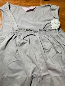 Stylish Grey Tank Top with Shoulder Detail