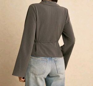 Pinstripe Cropped Blazer