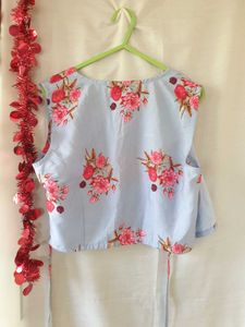 Powder Blue Indo- Western Dhoti Set - 2