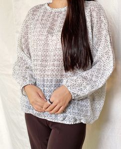 White Polka Dot Top