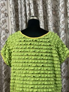 Chic Lime Green Ruffled Top
