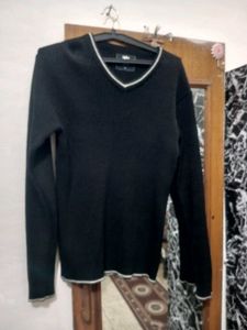 Men's Black V-Neck Sweater