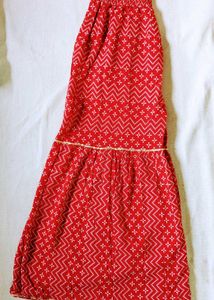 Red Tiered Sharara Set