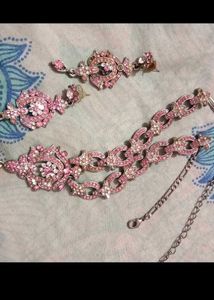 Stunning Pink Stone Jewellery Set