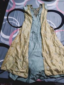 Elegant Embroidered Gown with Jacket