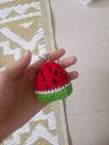 Cute Watermelon Crochet Keychain