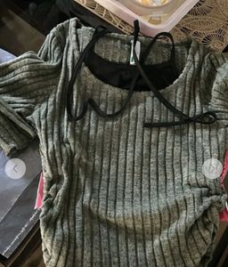 new me Olive crop Top