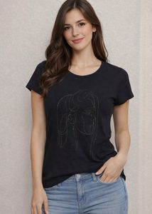 Unique Graphic Print Black T-Shirt