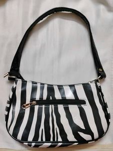 Y2K Zebra Print Shoulder Bag
