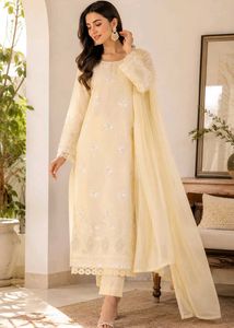 Elegant Cream Kurta Set with Dupatta