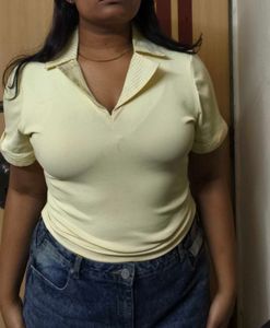 Yellow Ribbed Top