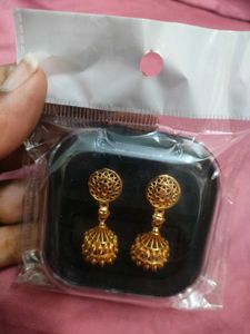 Elegant Gold Tone Jhumka Earrings
