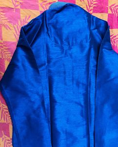 Manyavar Men's Royal Blue Kurta