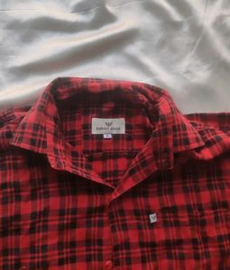 Men's Red Plaid Long Sleeve Shirt