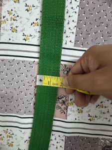 Spykar Green Fabric Belt with Leather Patch