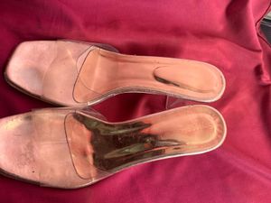 Clear Block Heel Mules