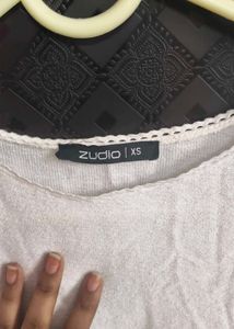 White Long Sleeve Top with Embellishments
