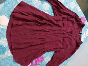 Maroon Textured Tunic Top