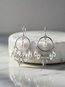 Bohemian Dangle Earrings with Green Beads