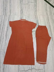 Elegant Orange Kurta Set