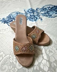 Embellished Wedge Sandals
