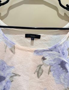 Floral Lace Trim Long Sleeve Top