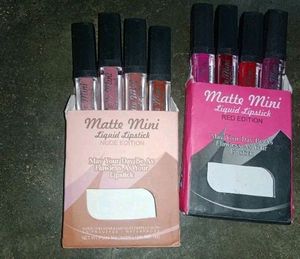 4 In 1 Matte Finish Mini Liquid Lipstick Set Of 8