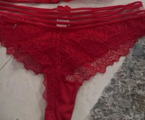 Stunning Red Lace Bra and Panty Set
