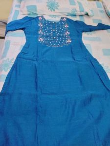 Embellished Teal Kurta