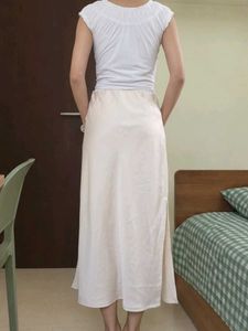 SALE ❗Satin Midi Skirt with Slit