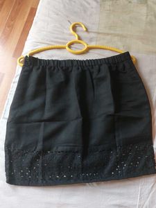 Chic Black Skirt with Laser Cut Detail