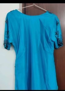 Blue Emblished Kurta with Palazzo Set
