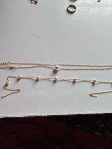 Elegant Gold Chain Necklace with Pearls