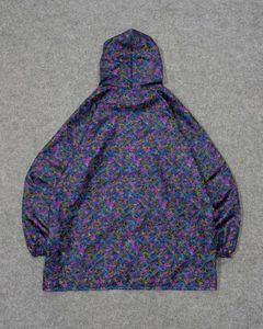 Korean Abstract Hooded Windbreaker Jacket