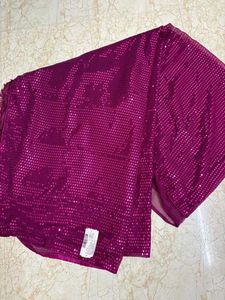 Elegant Purple Sequin Saree..