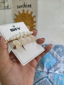 Cute Pearl &amp; Heart Hair Clips Set